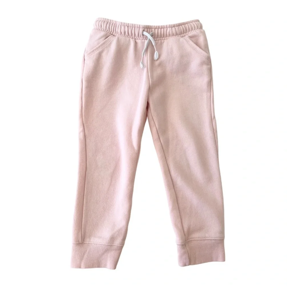 Cat & Jack Light Pink Fleece Lined Drawstring Joggers with Pockets | Girls 3T